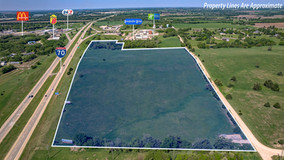 Aerial drone image of commercial real estate property in Abilene KS