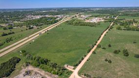 Aerial drone image of commercial real estate property in Abilene KS