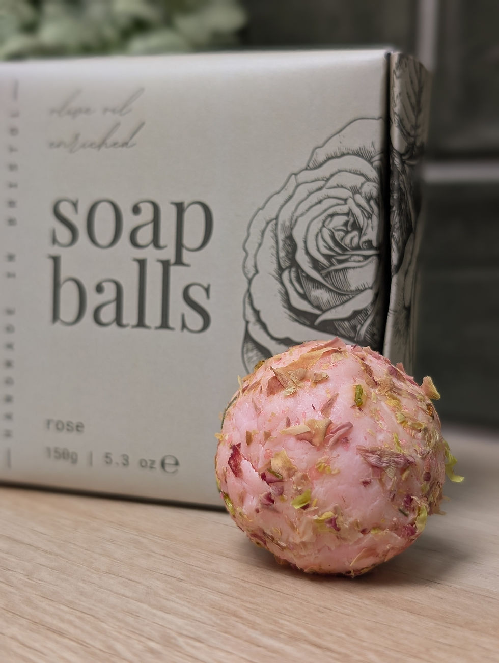 Thumbnail: Rose Olive Oil Enriched Soap Balls 