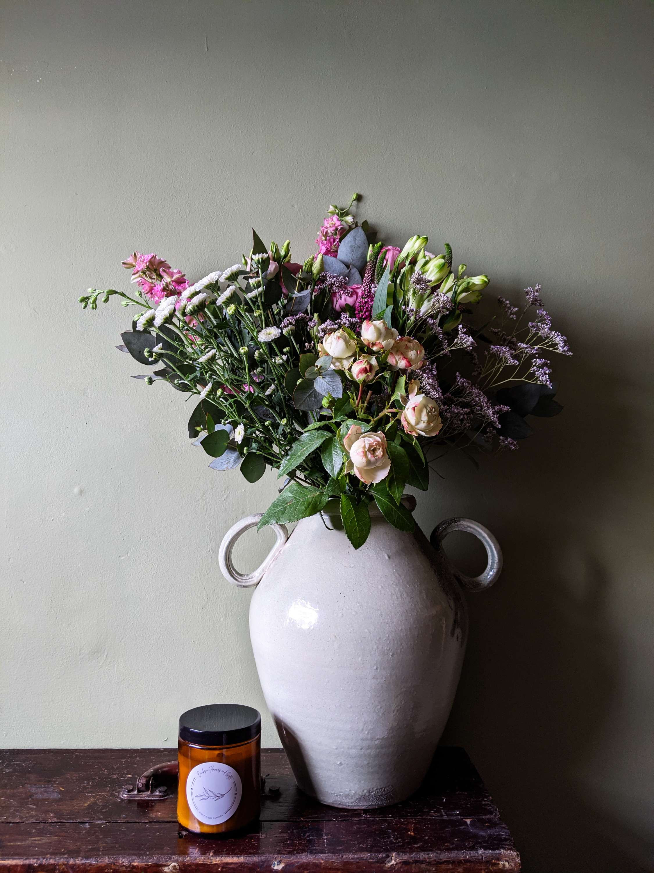 Cottage Garden Bouquet with Scented Soy Candle