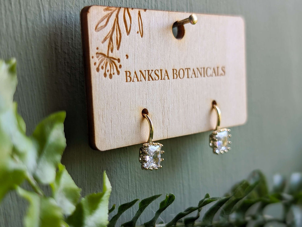 Thumbnail: Gold Single Gem Cubic Zirconia Dangle Earrings 