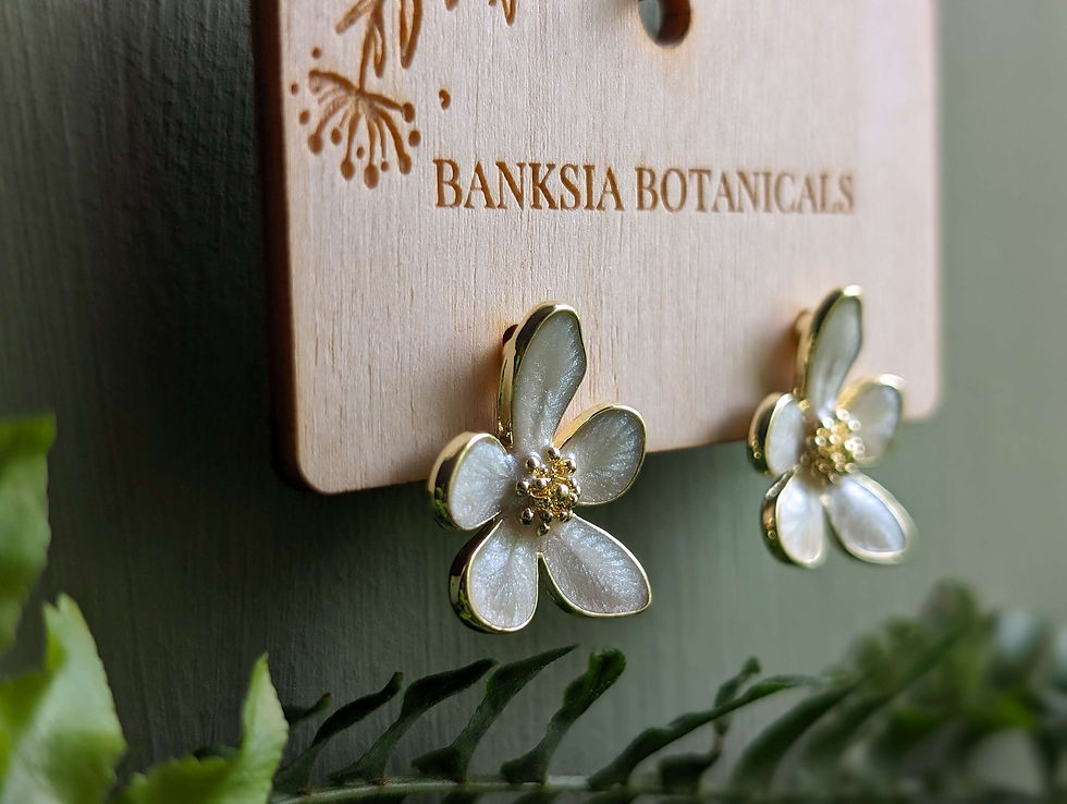 Thumbnail: Gold Statement Flower Stud Earrings 