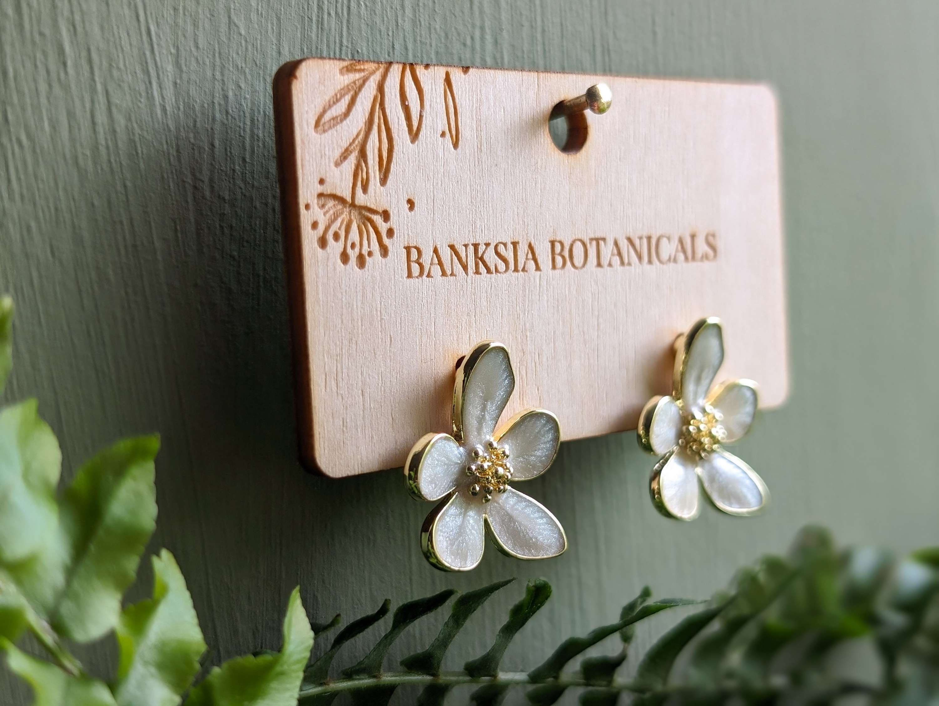 Gold Statement Flower Stud Earrings 