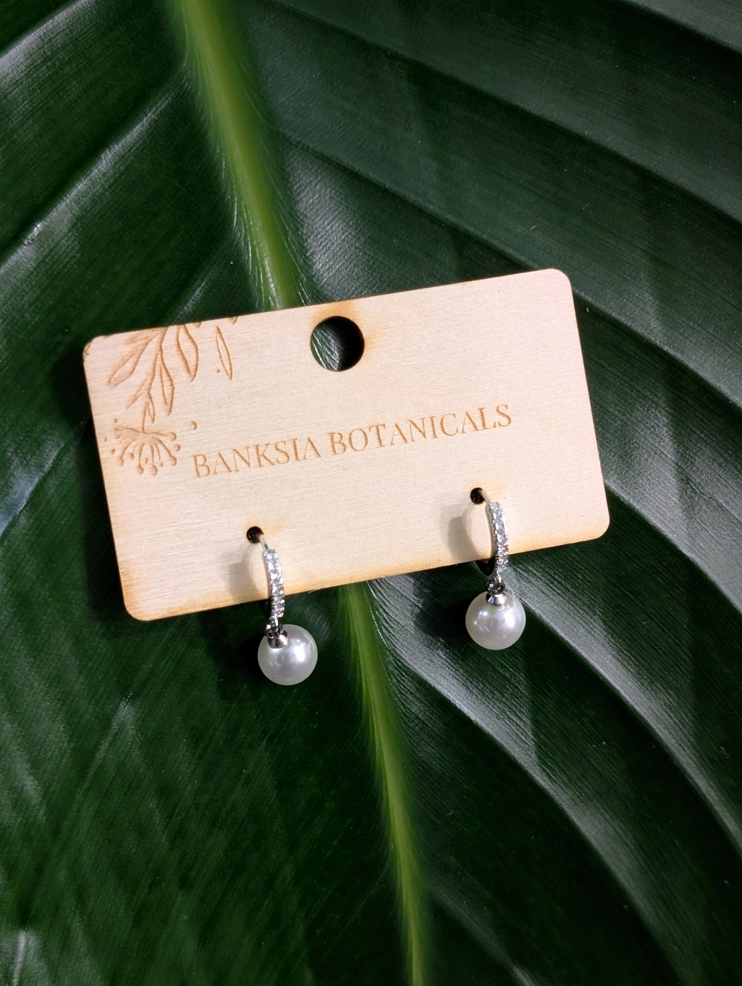 Jewelled Faux Pearl Sterling Silver Stud Earrings 