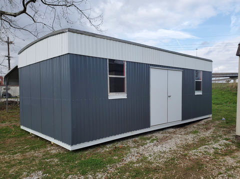 12x24x8 - Double Doors - Dark Gray and White