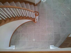 Staircase with Marbled Tile Floor