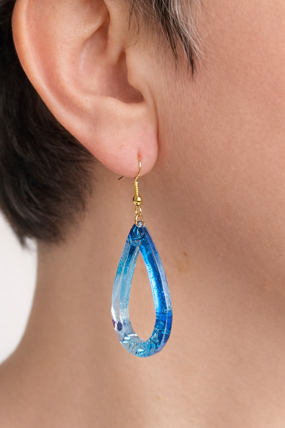 Thumbnail: El Yapımı Epoksi Damla Küpe – Handmade Drop  Shaped Resin Earrings