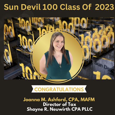 MEET THE SUN DEVIL 100 CLASS OF 2023 - JOANNA M. ASHFORD, CPA, MAFM