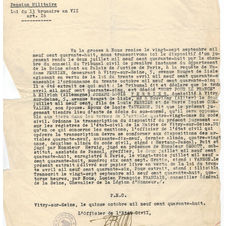 Extrait du registre des actes de décès déclarant officiellement Joseph ‘’Mort pour la France’’
1948