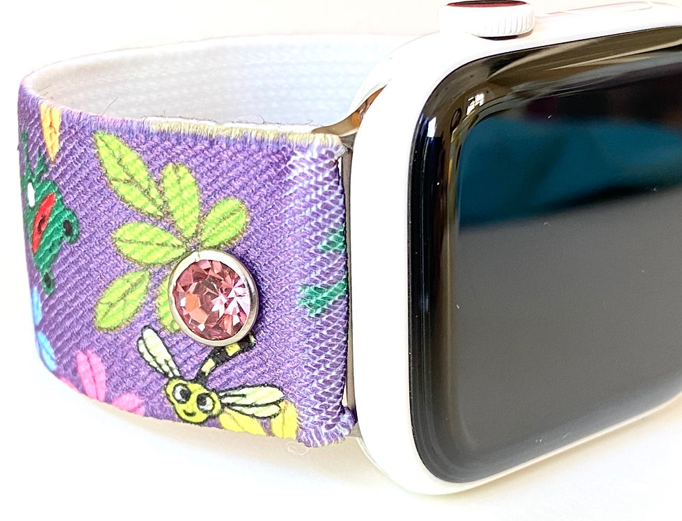 Thumbnail: Elastic Whimsical Lavendar Apple Watch &amp; Fitbit Versa