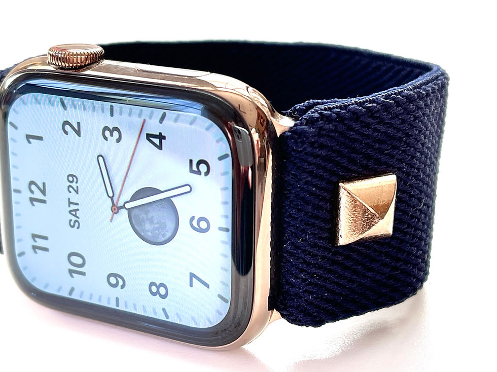 Thumbnail: Wide Plush Elastic Watch Band for Apple, Fitbit Versa, Fitbit Blaze True Navy