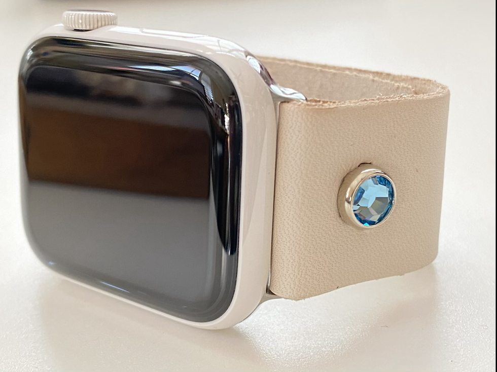 Thumbnail: Apple Leather SparkleWatch Band Genuine Swarovski Crystals Premium leather