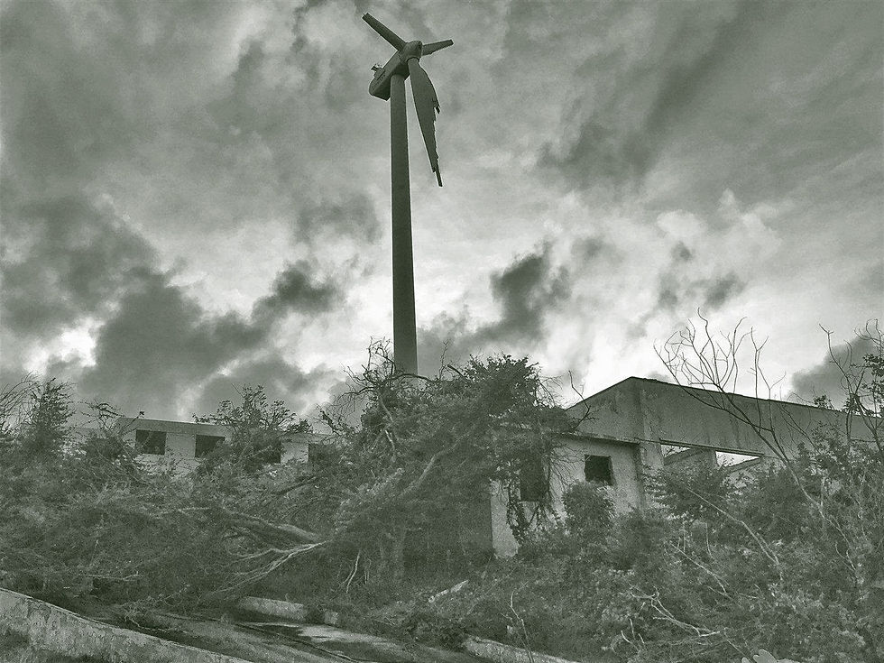 Damaged wind turbines at the Punta Lima wind farm in Puerto Rico after Hurricane Maria. (Photo by Jeff Miller). Image Credit: Flickr/Western Area Power Association