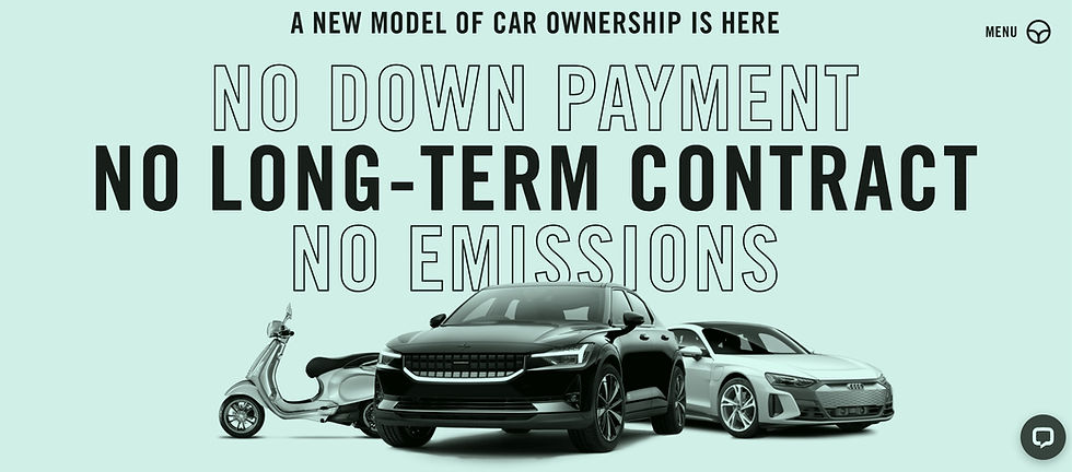 Image of Ferry's electric cars and scooters available for rent.