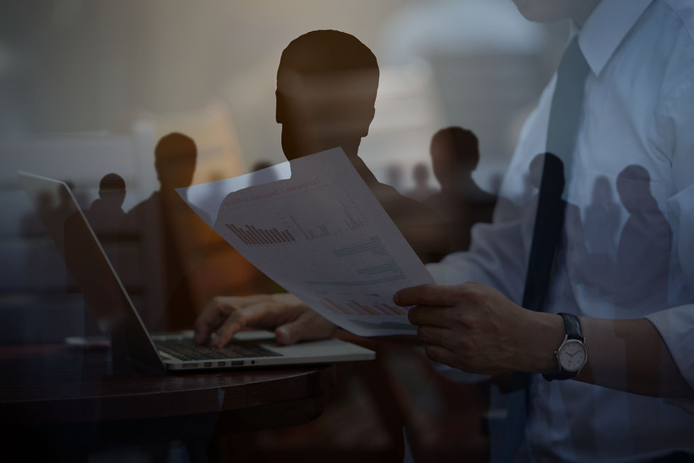 High angle view of a private investigator preparing a detailed report