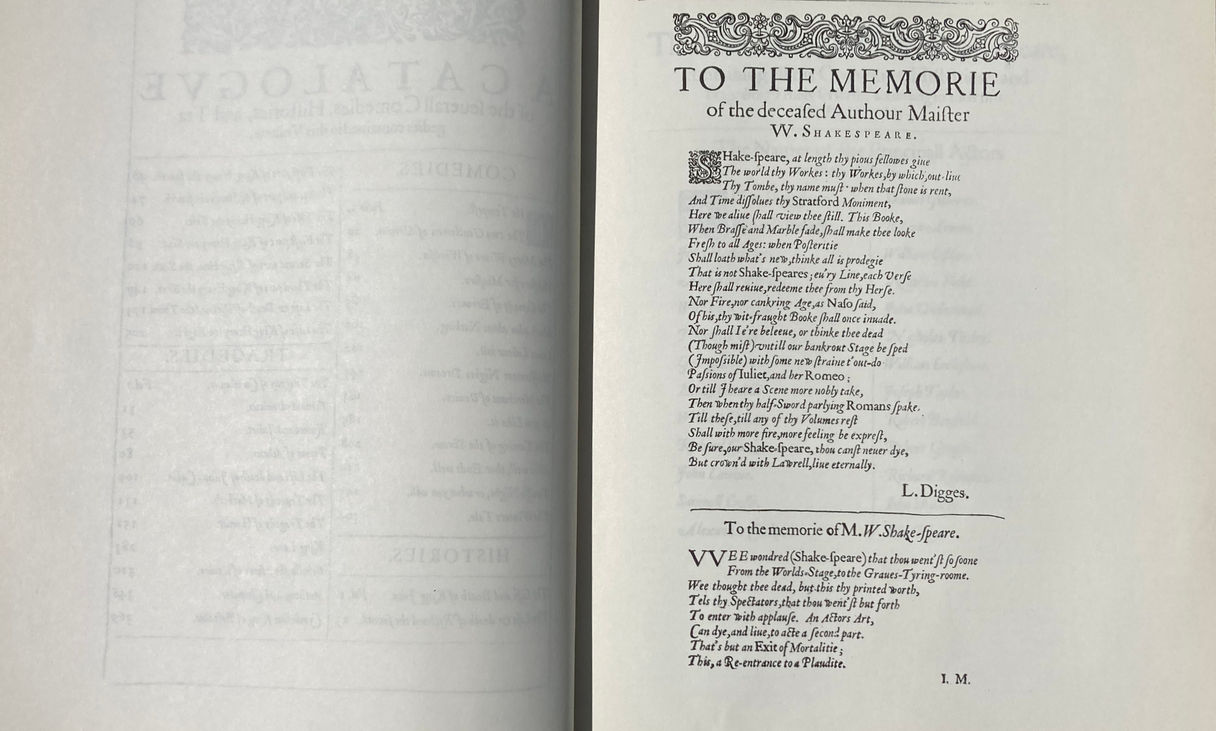 Poems about the immortality of Shakespeare's work.