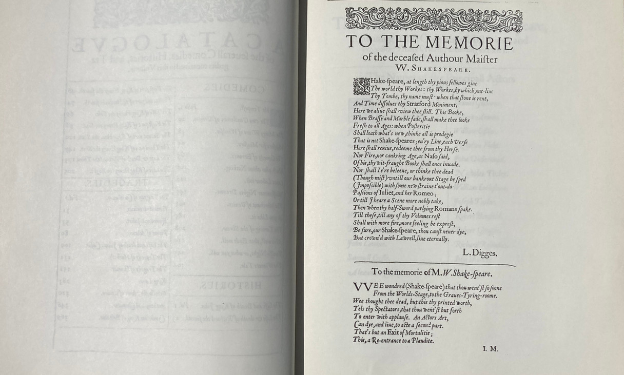 Poems about the immortality of Shakespeare's work. 