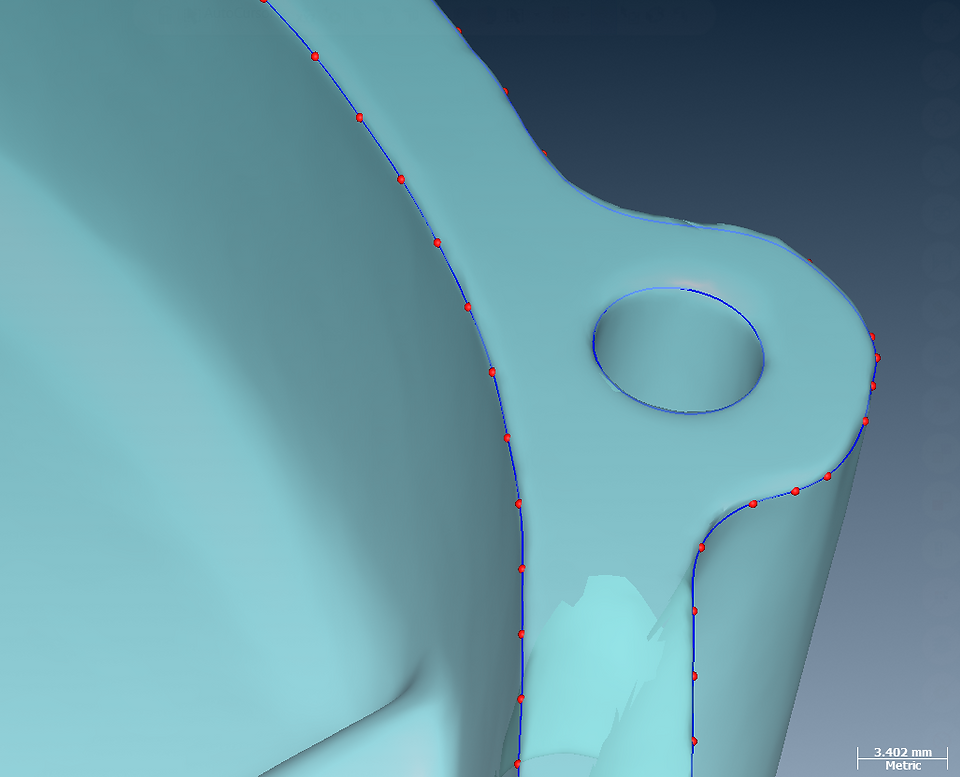 Detailansicht einer STL-Datei aufgenommen mit 3D-Scanner SIMSCAN von Scantech
