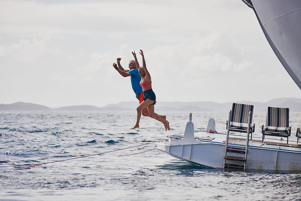 Jump off a Windstar watersports platform