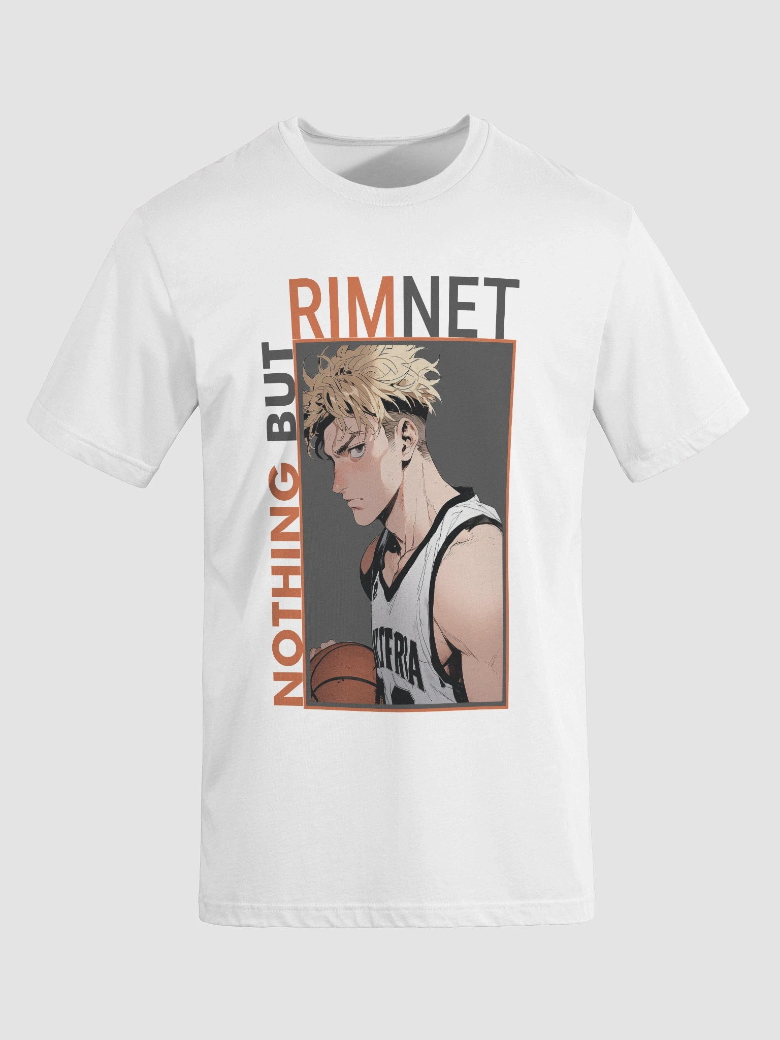 Anime Basketball Character T-Shirt - 'Nothing But Rimnet' (Light Edition)