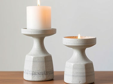 candle holders - cement like finish.jpg