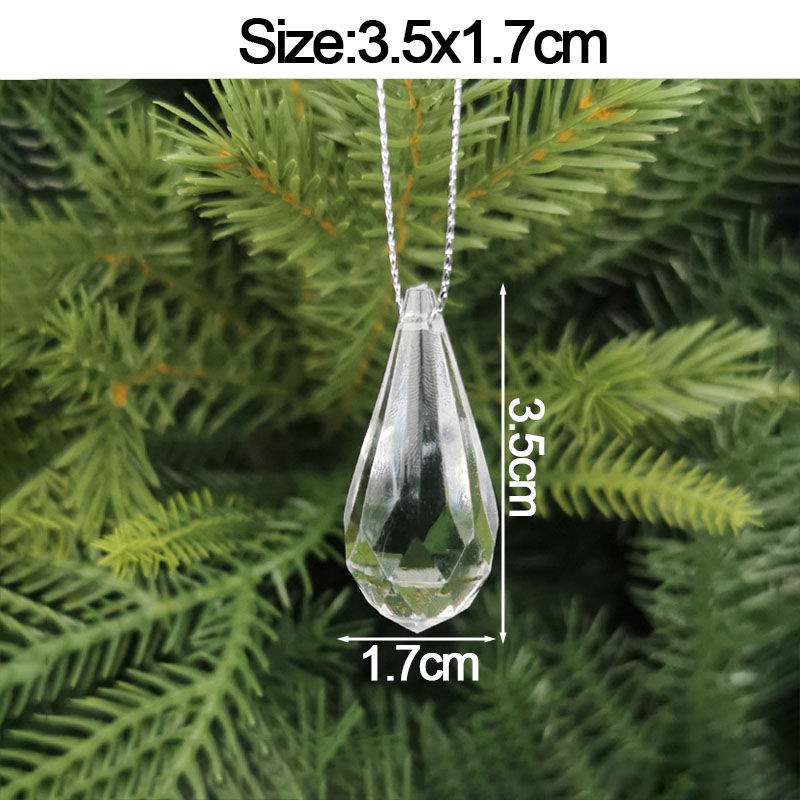 Miniatura: Conjunto de 5 peças de enfeites natalinos em acrílico cristal: flocos de neve, a