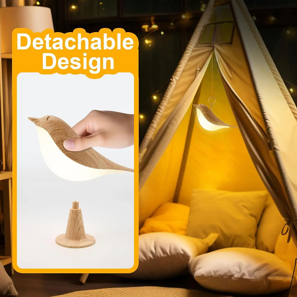 Miniatura: Luminária de mesa pequena, luminária de cabeceira em formato de pássaro com 3 te