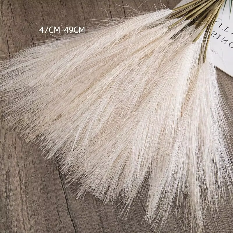 Miniatura: 10 unidades de capim-dos-pampas artificial, capim-dos-pampas para vaso de chão,