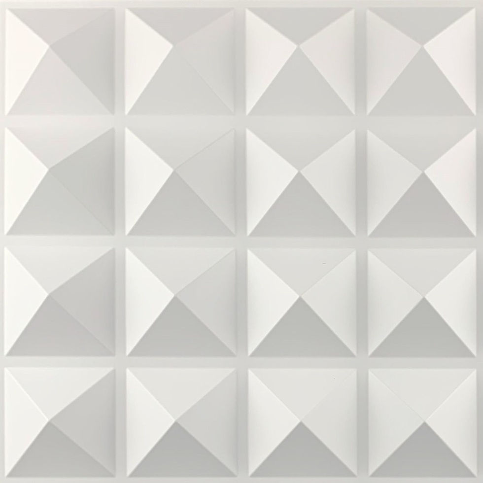 Miniatura: Painel de parede 3D branco em espuma com padrão geométrico de tijolos, adesivo d