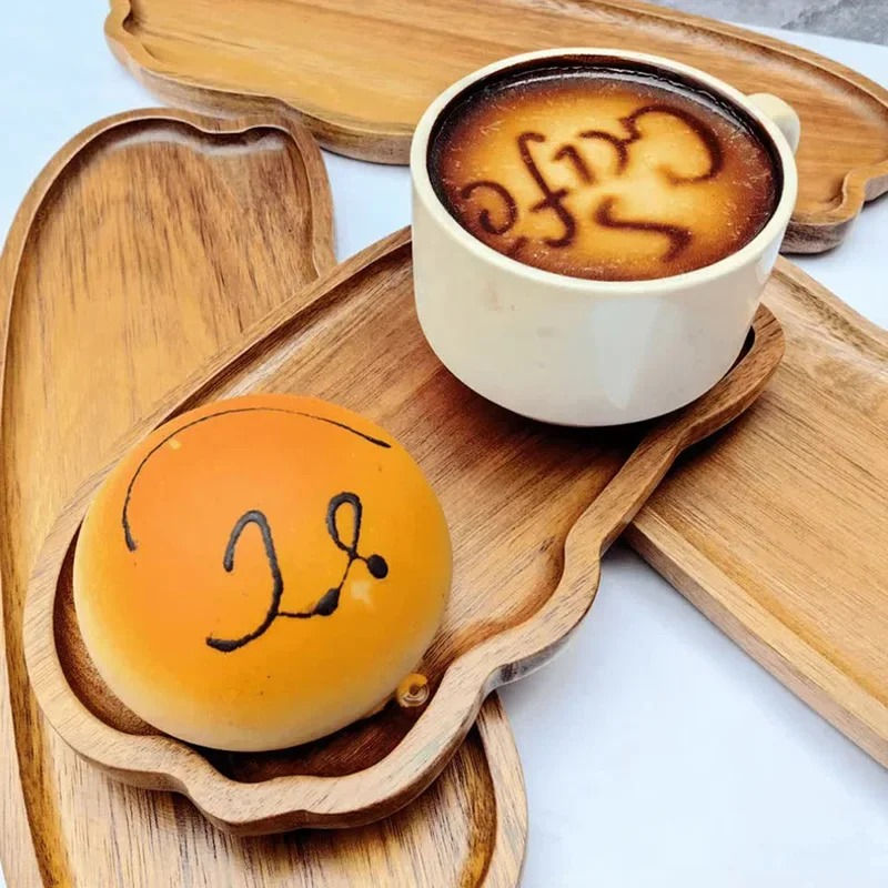 Thumbnail: Japanese-style wooden coffee trays, fruit trays, desserts, candies, bread, snack