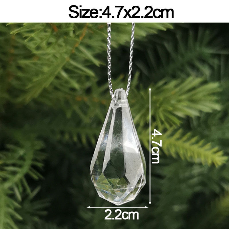 Miniatura: Conjunto de 5 peças de enfeites natalinos em acrílico cristal: flocos de neve, a