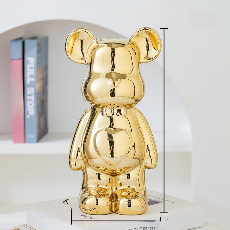 Miniatura: Estátua de urso de cerâmica estética de 17/27 cm, urso de pelúcia decorativo, fi