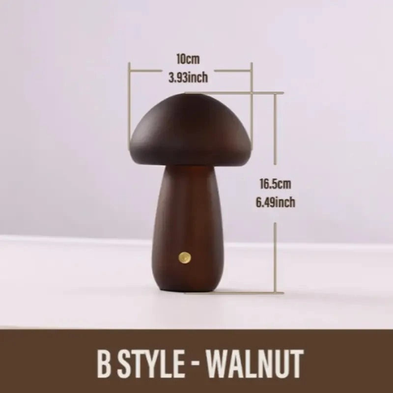 Thumbnail: Mushroom Table Lamp Rechargeable Touch Portable Bedroom Bedside Night Light Cute