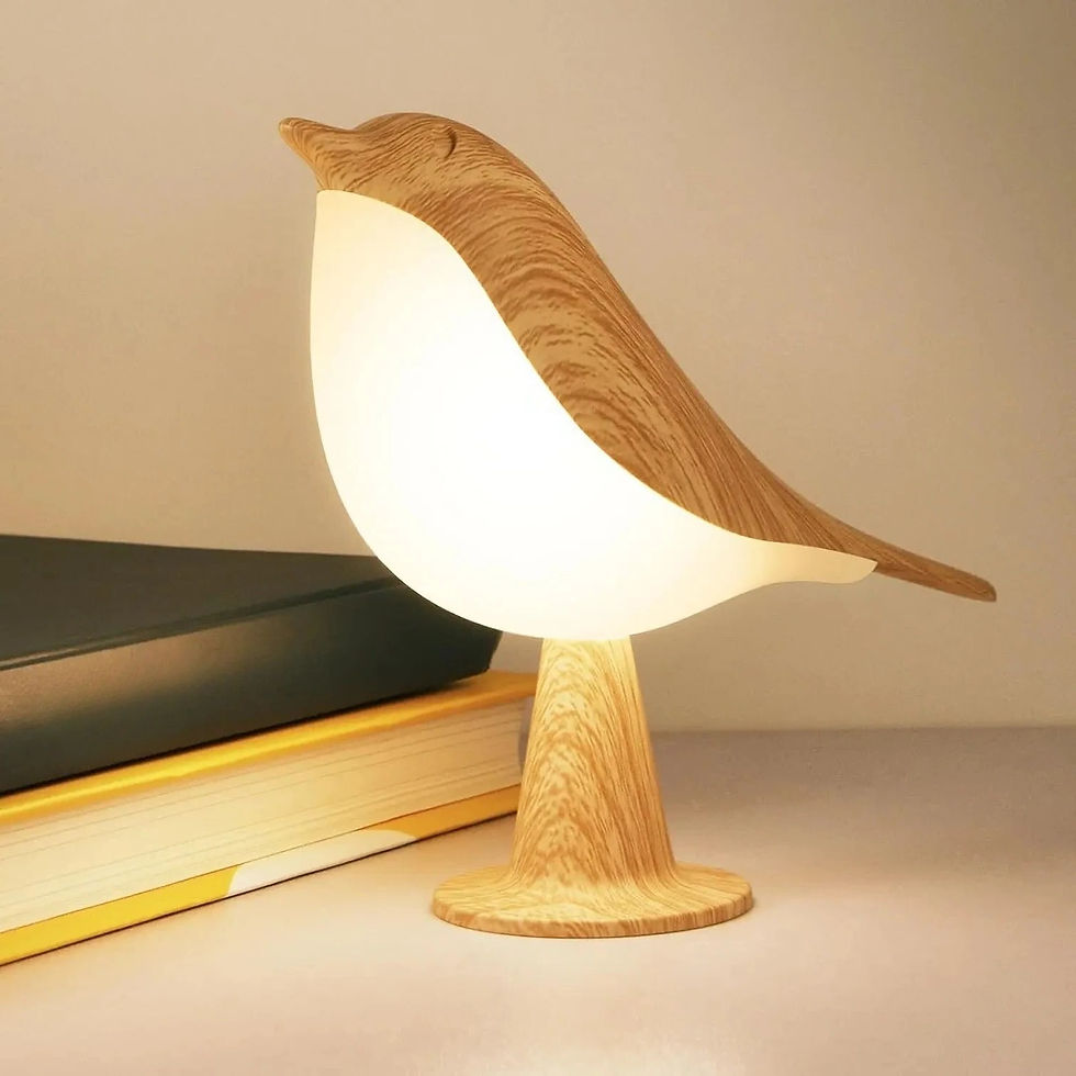 Miniatura: Luminária de mesa pequena, luminária de cabeceira em formato de pássaro com 3 te