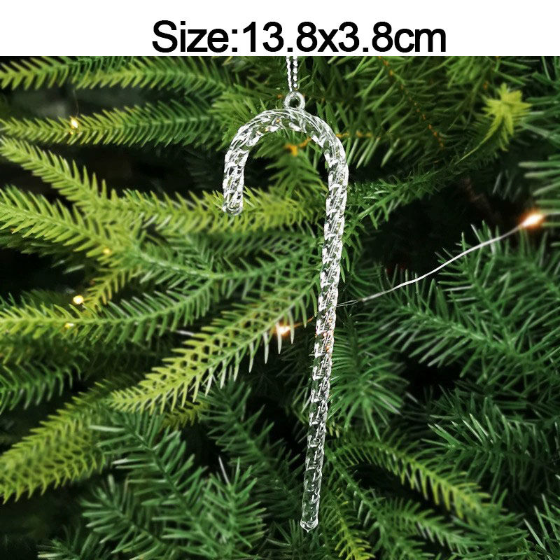 Miniatura: Conjunto de 5 peças de enfeites natalinos em acrílico cristal: flocos de neve, a