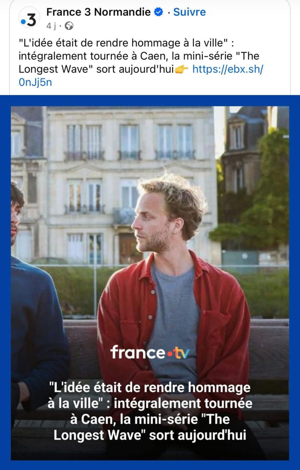 Vous pouvez retrouver notre acteur Arthur dans le rôle principal de la mini série The Longest Wave