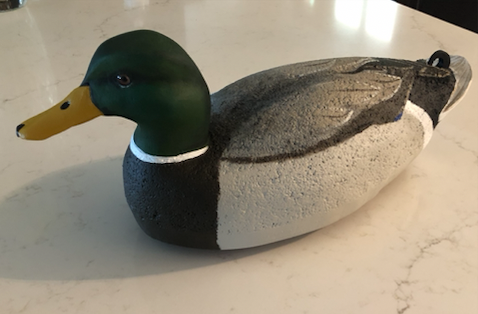 mallard hand carved cork duck decoy dog ashes urn