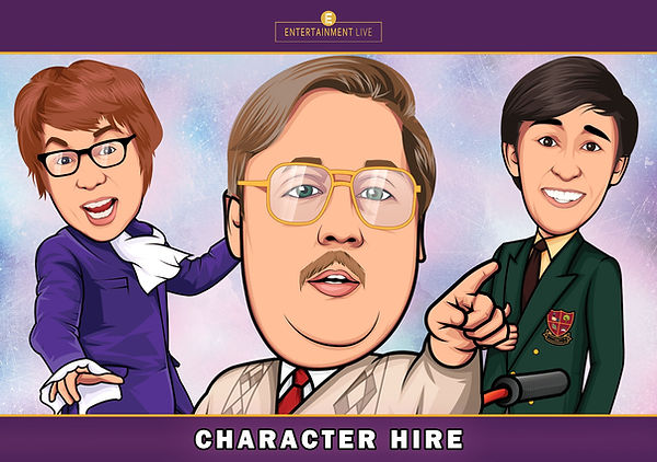 Poster for Comedy Tribute Act Hire by Entertainment Live UK.
