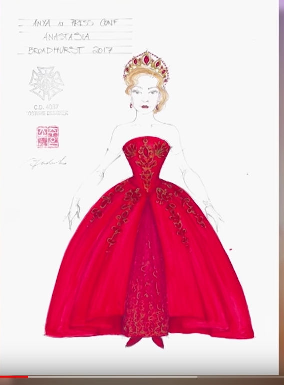 strapless open back dress Anastasia Red Gown Broadway Costumes – LausenCrafts main image 1
