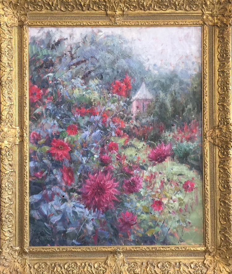 'Dahlias in a Landscape'