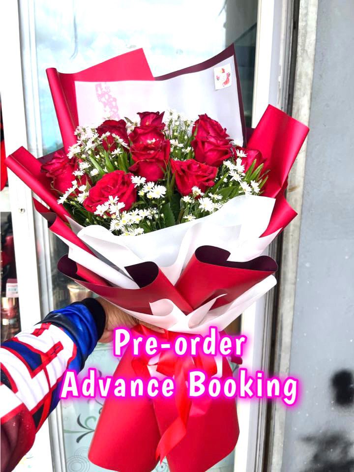 Valentine's Day One Dozen Red Roses Bouquet