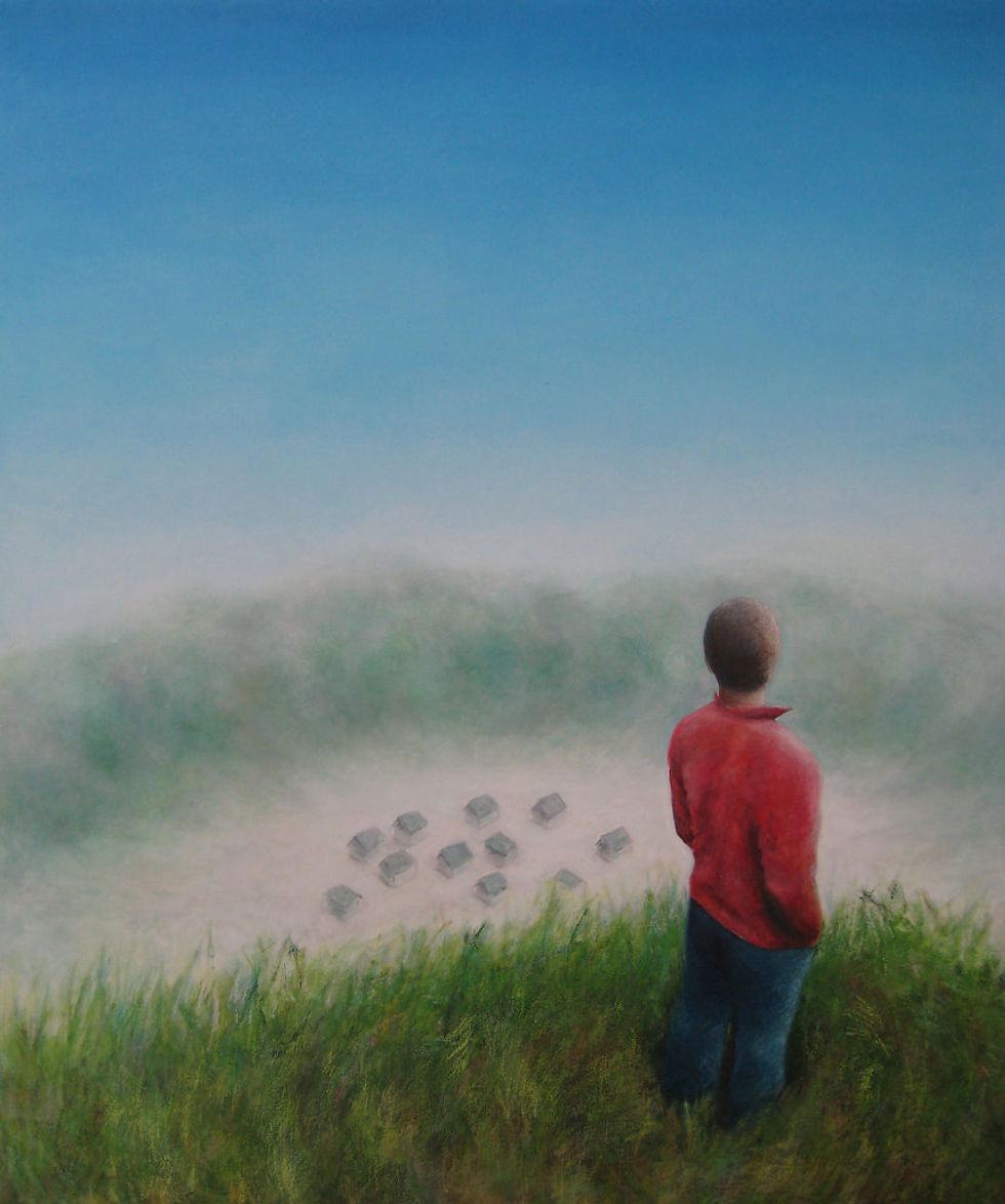 Labyrinth.2009.H120cm x W100cm. Mixed media on canvas