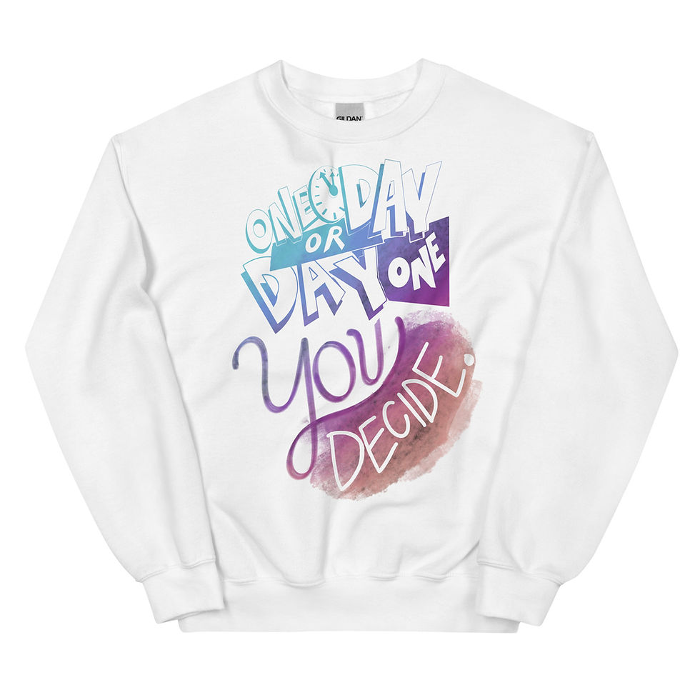Thumbnail: Sweatshirt motivational inspirational new years quote one day hand lettering