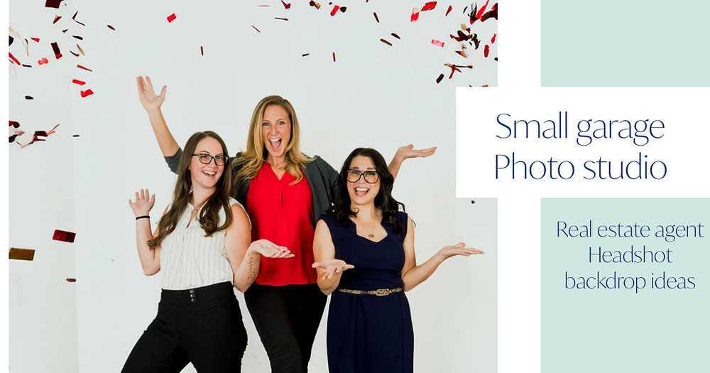 Small garage studio, photo shoot real estate agent Headshot backdrop