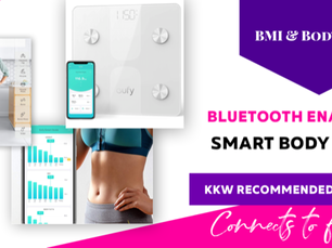 Bluetooth Enabled Fat Percentage BMI Smart Scale that Syncs with your Fit Bit and Apple Health