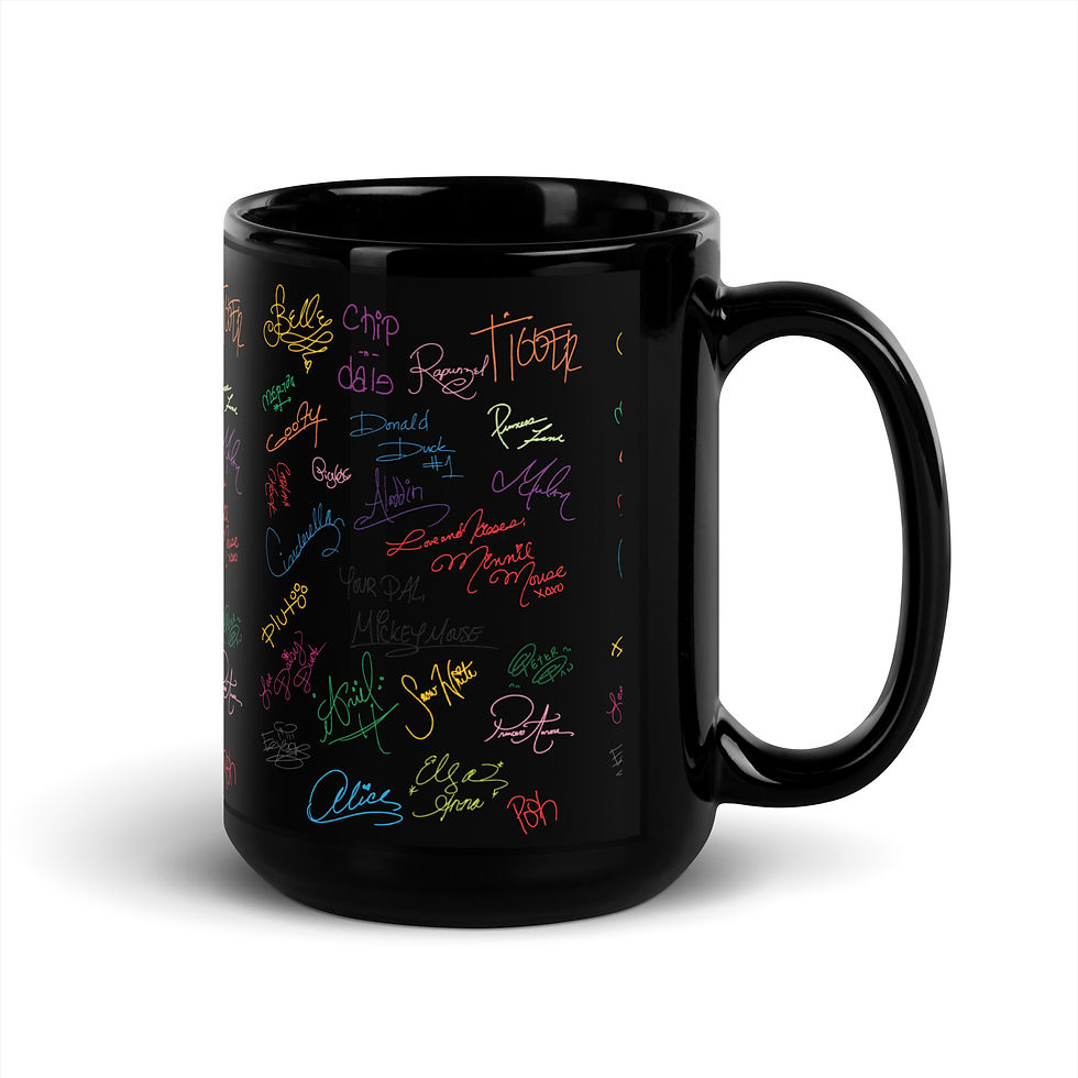 Thumbnail: Black Glossy Mug character autograph mug mickey mouse disney signature