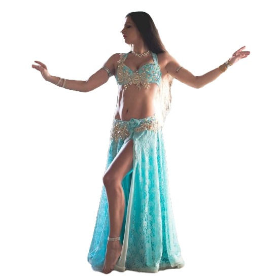Thumbnail: light blue belly dance costume