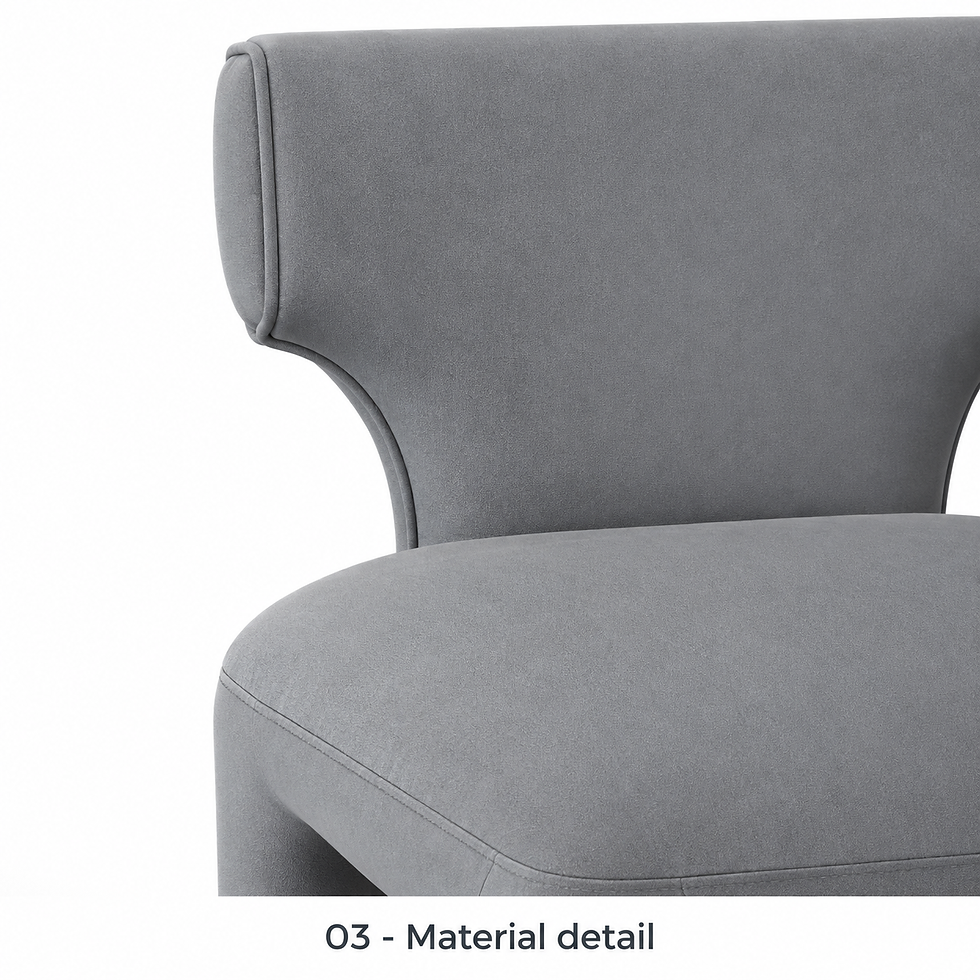 Thumbnail: Elephant upholstered chair with a broad sculptural back by ēclec, material close-up