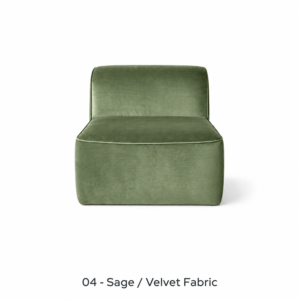 Thumbnail: Eden armless lounge chair by ēclec, sage velvet upholstery