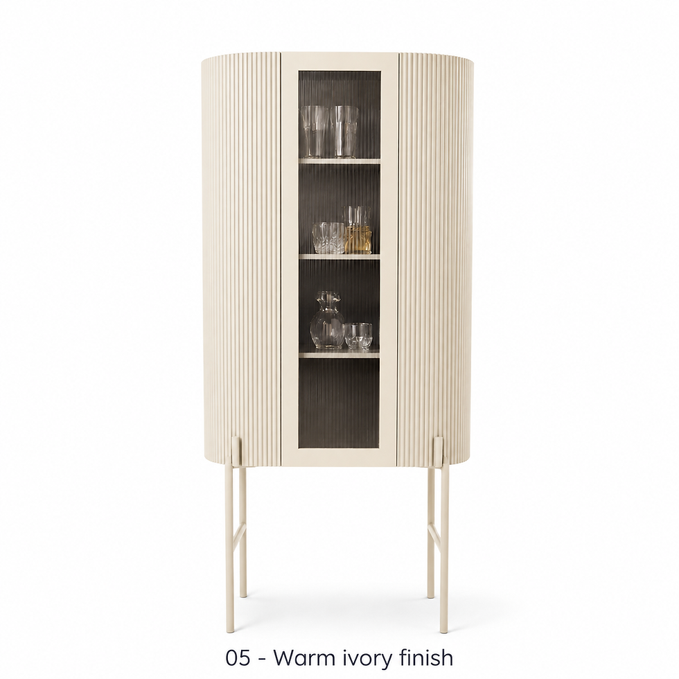 Thumbnail: Etsy ribbed cabinet with a fluted-glass door by ēclec, warm ivory finish